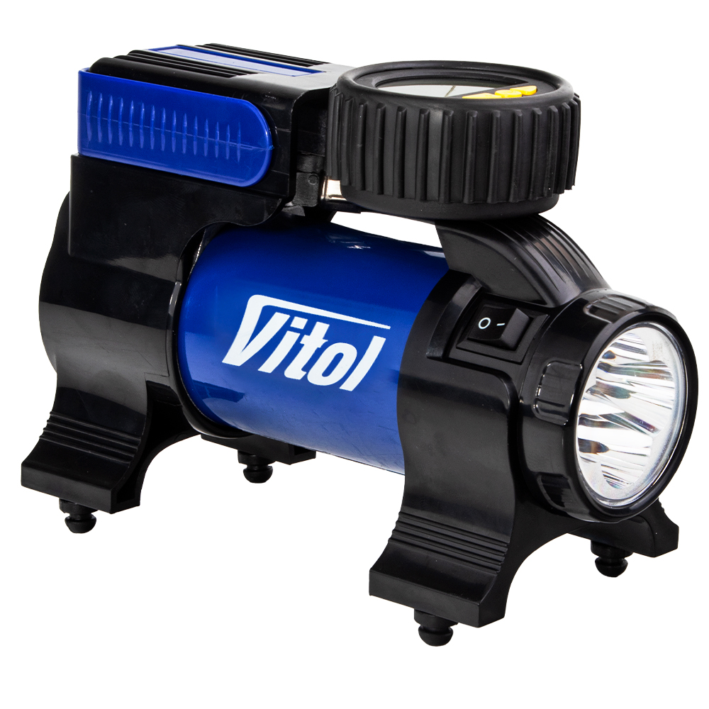 Компрессор ViTOL K-22 с автостопом и фонарём, 100 psi, 37 л/мин — фото 2
