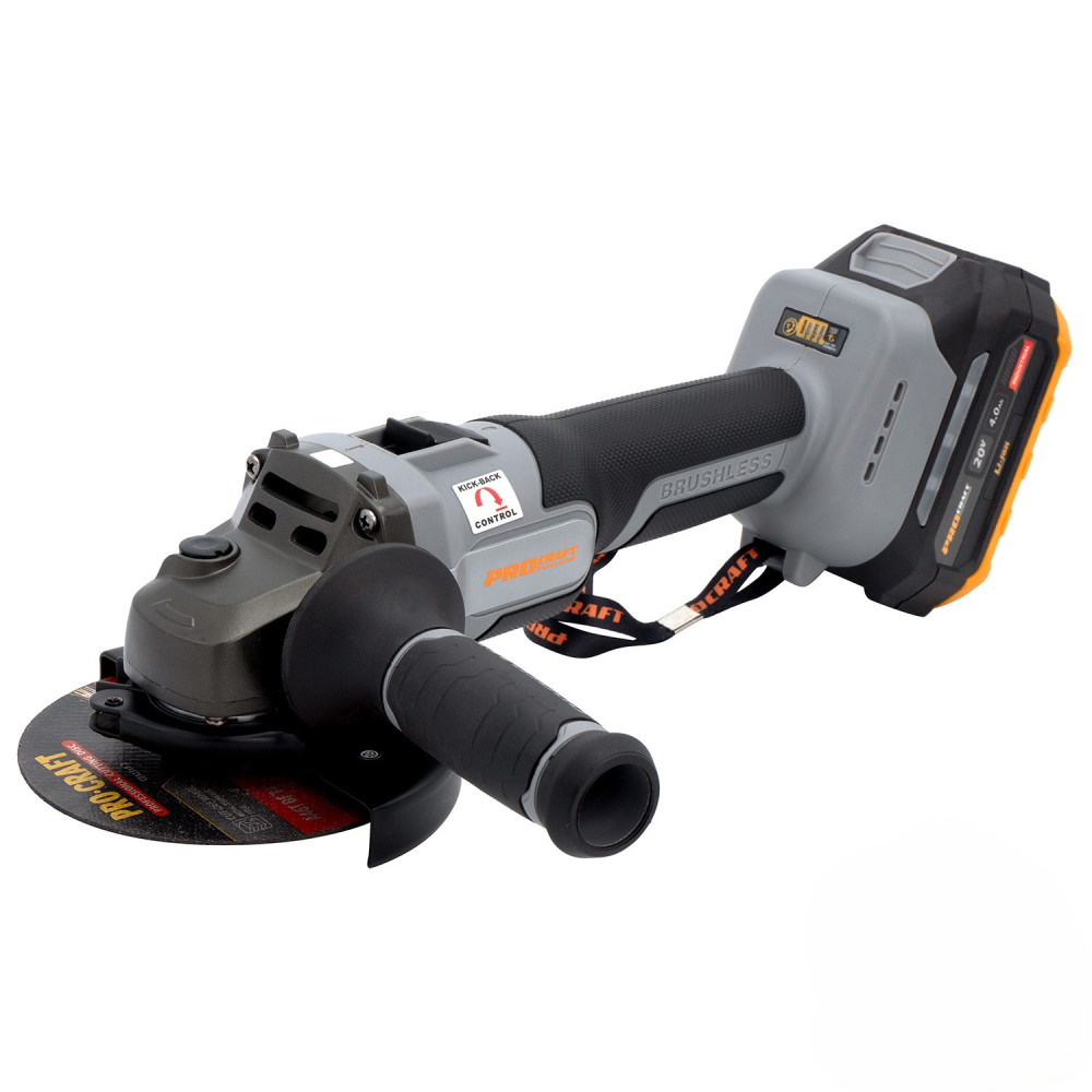 Аккумуляторная болгарка Pro-Craft Industrial AG125A, с 1 аккумулятором и зарядным устройством в кейсе — фото 2