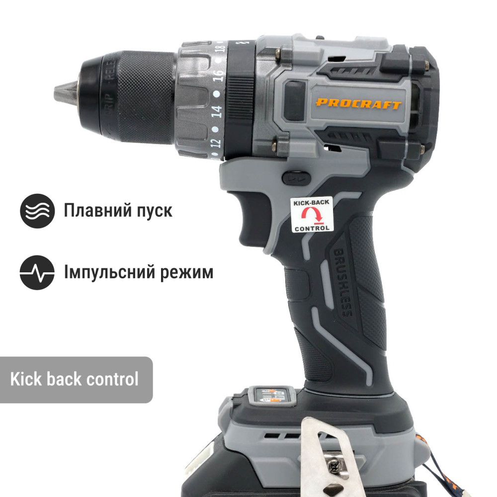 Аккумуляторный шуруповёрт Pro-Craft Industrial CD20A, с 1 аккумулятором и зарядным устройством — фото 3